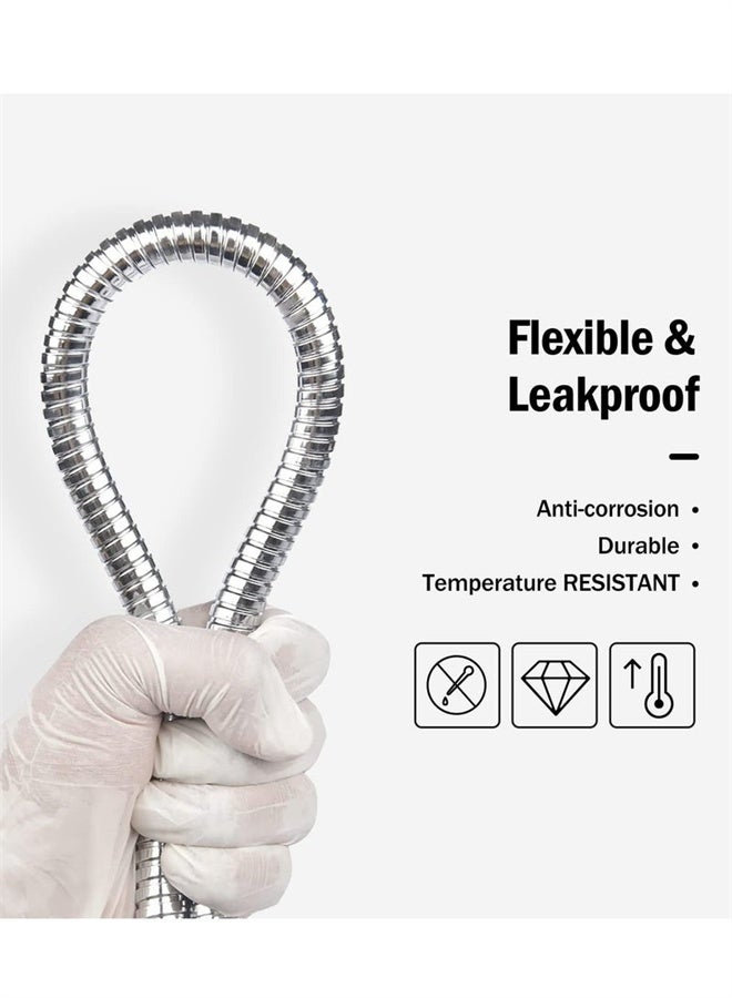 HOMESTAR Shower Hose Bidet Hose, 150 cm Stainless Steel Shower Head Hose, Bidet Hose, 360°Anti-twist Shower Pipe, Silver - Image 2
